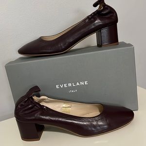 Everlane leather ballet shoe 8 1/2, like new, eggplant, Italian